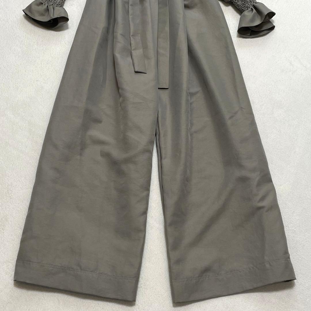 オールドハニー オールインワン フリル シャギー ベルテッド パンツスーツ F