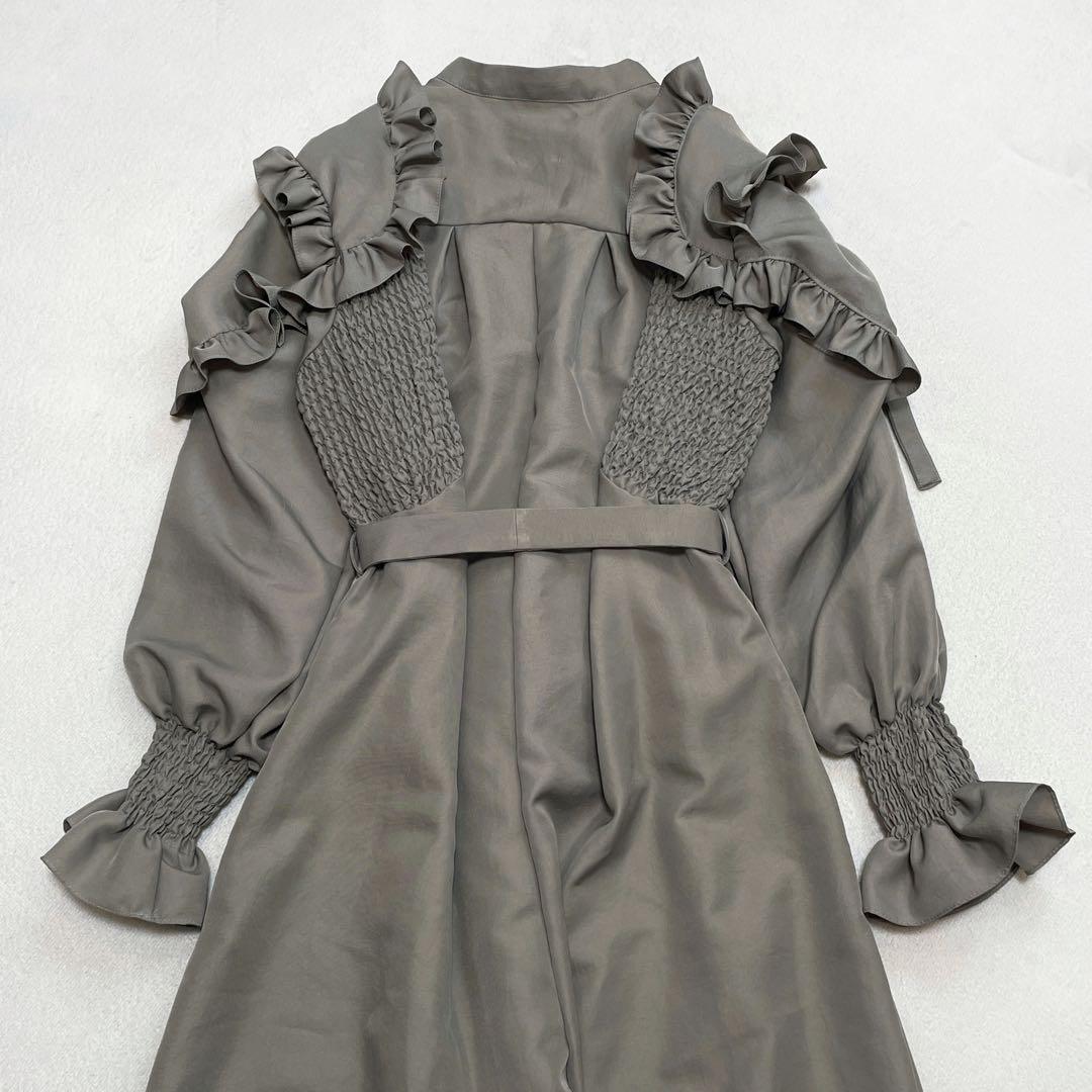 オールドハニー オールインワン フリル シャギー ベルテッド パンツスーツ F