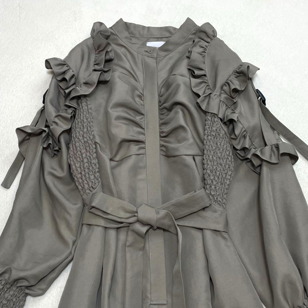 オールドハニー オールインワン フリル シャギー ベルテッド パンツスーツ F