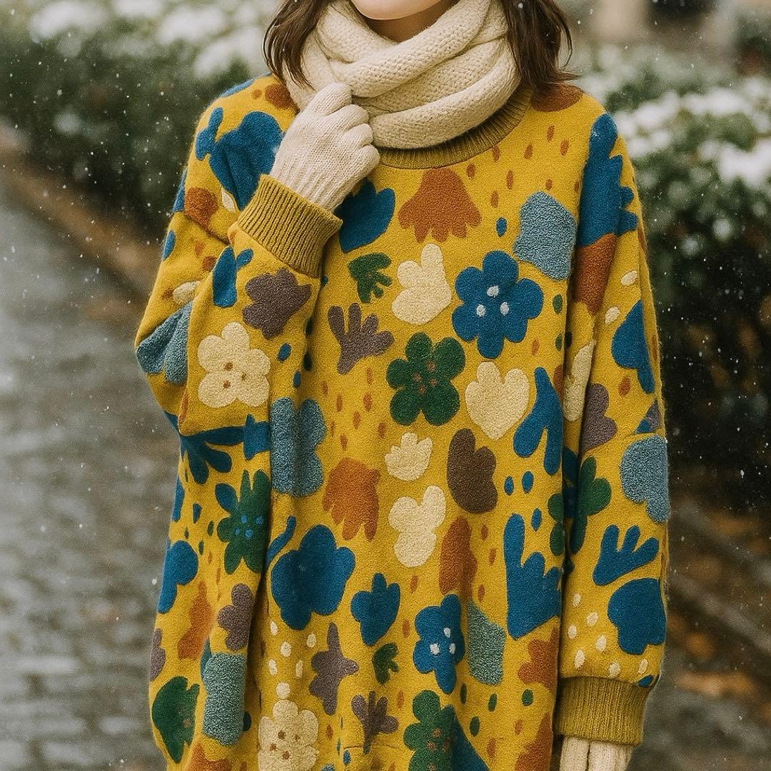 専用【美品】エムアンドキョウコのイエローフラワーチュニック