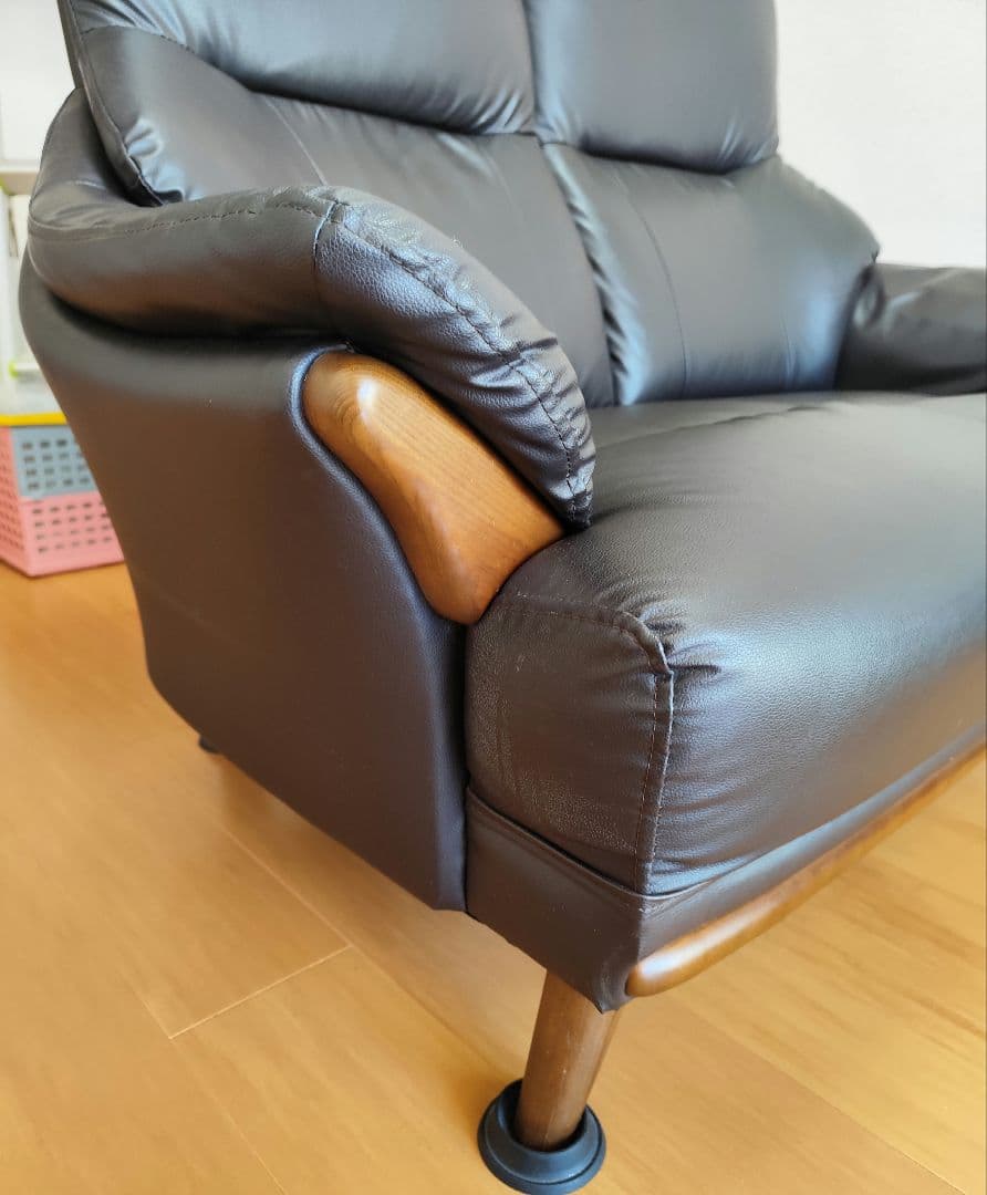 ★専用★ ニトリ 二人掛けソファ コウテイ 合成皮革 ダークブラウン Nシールド