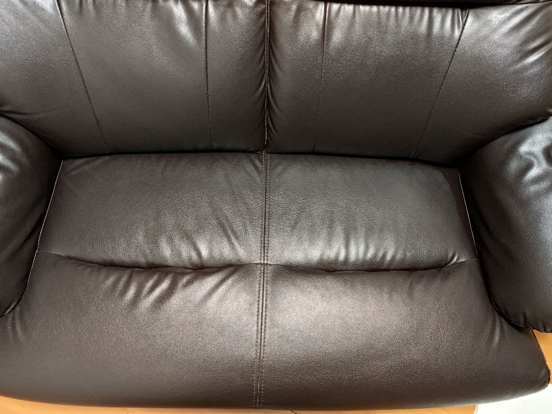 ★専用★ ニトリ 二人掛けソファ コウテイ 合成皮革 ダークブラウン Nシールド