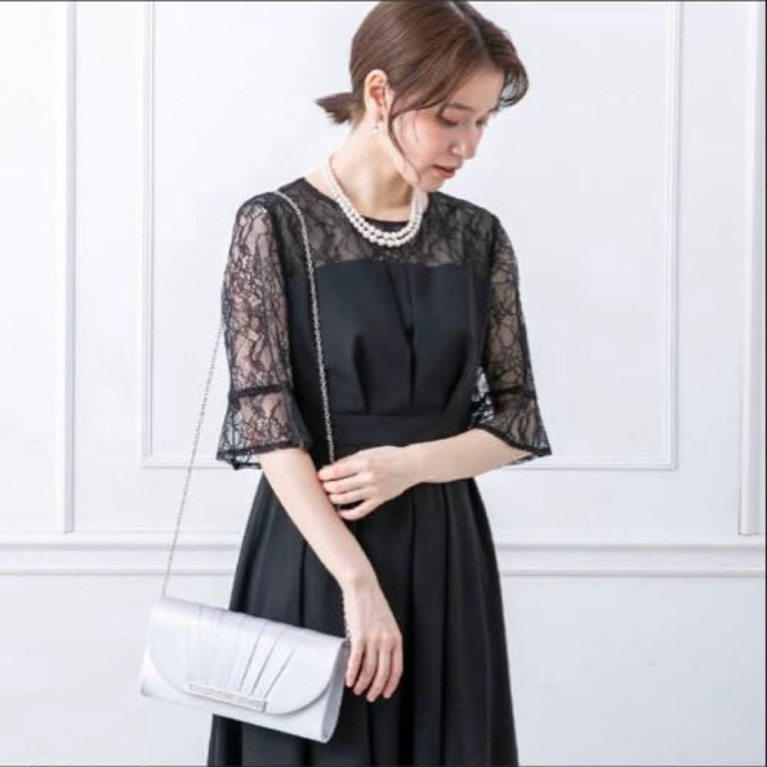 東京ソワール　パーティーバッグ シルバー系