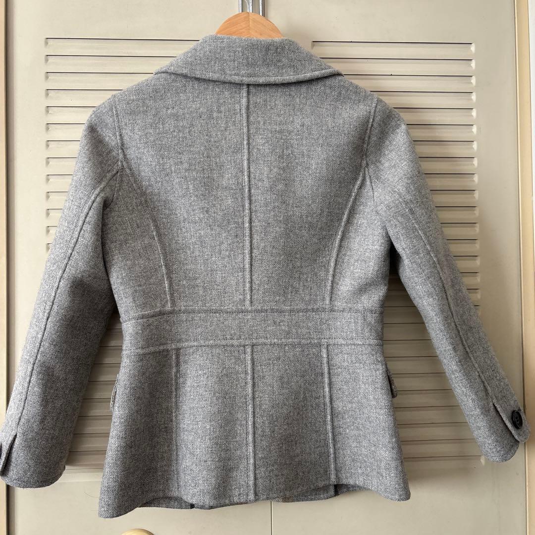 バーバリー　カシミア入りダブルフェイスハーフコート　取り外しラビット襟付き