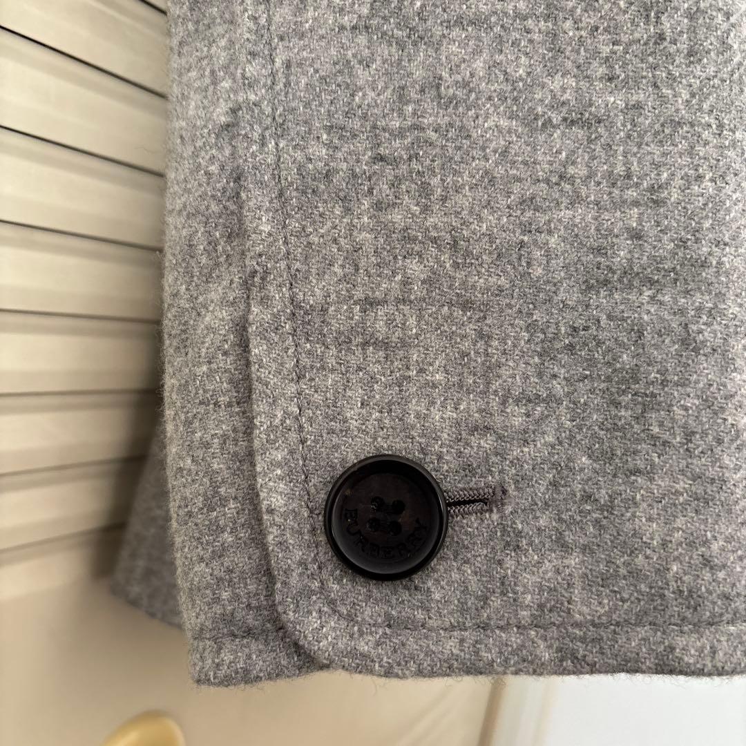 バーバリー　カシミア入りダブルフェイスハーフコート　取り外しラビット襟付き