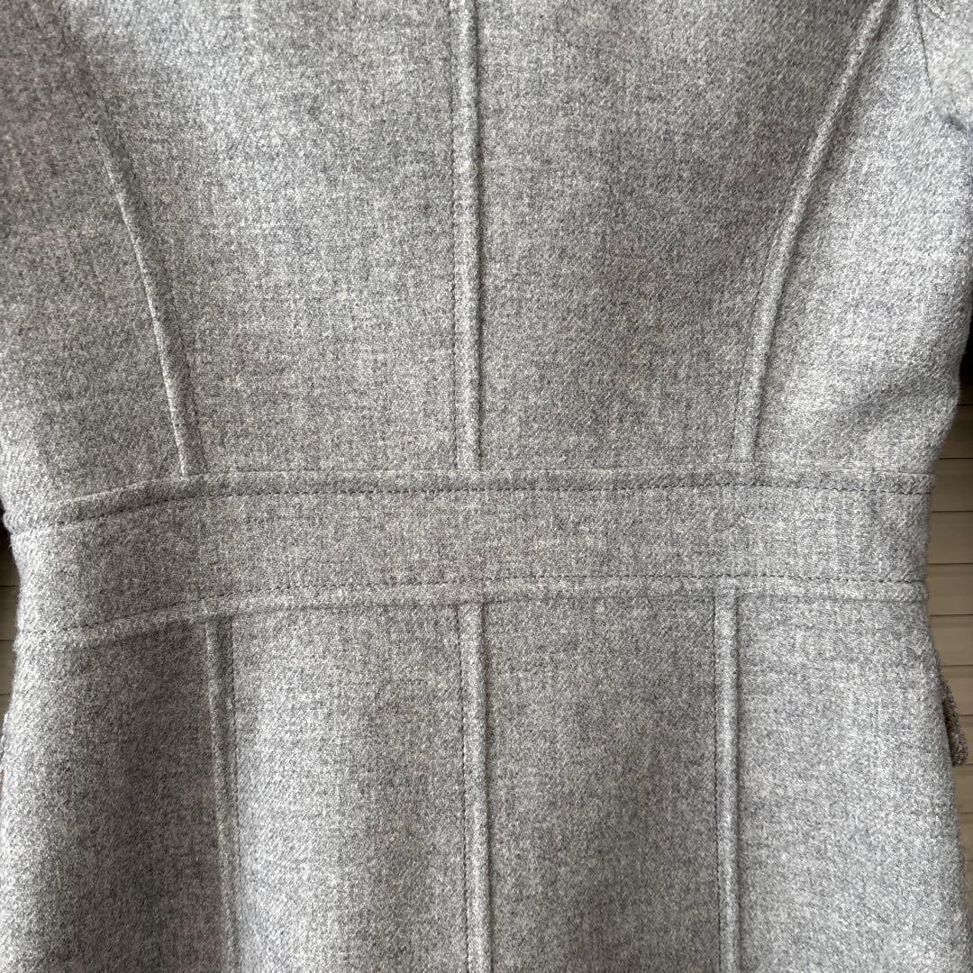バーバリー　カシミア入りダブルフェイスハーフコート　取り外しラビット襟付き