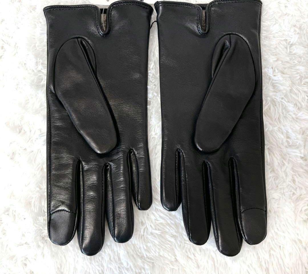 COACH ブラック手袋 シープレザー