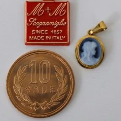 CAMEO ／希少・超極小カメオペンダントトップK18刻印／ イタリア製／未使用