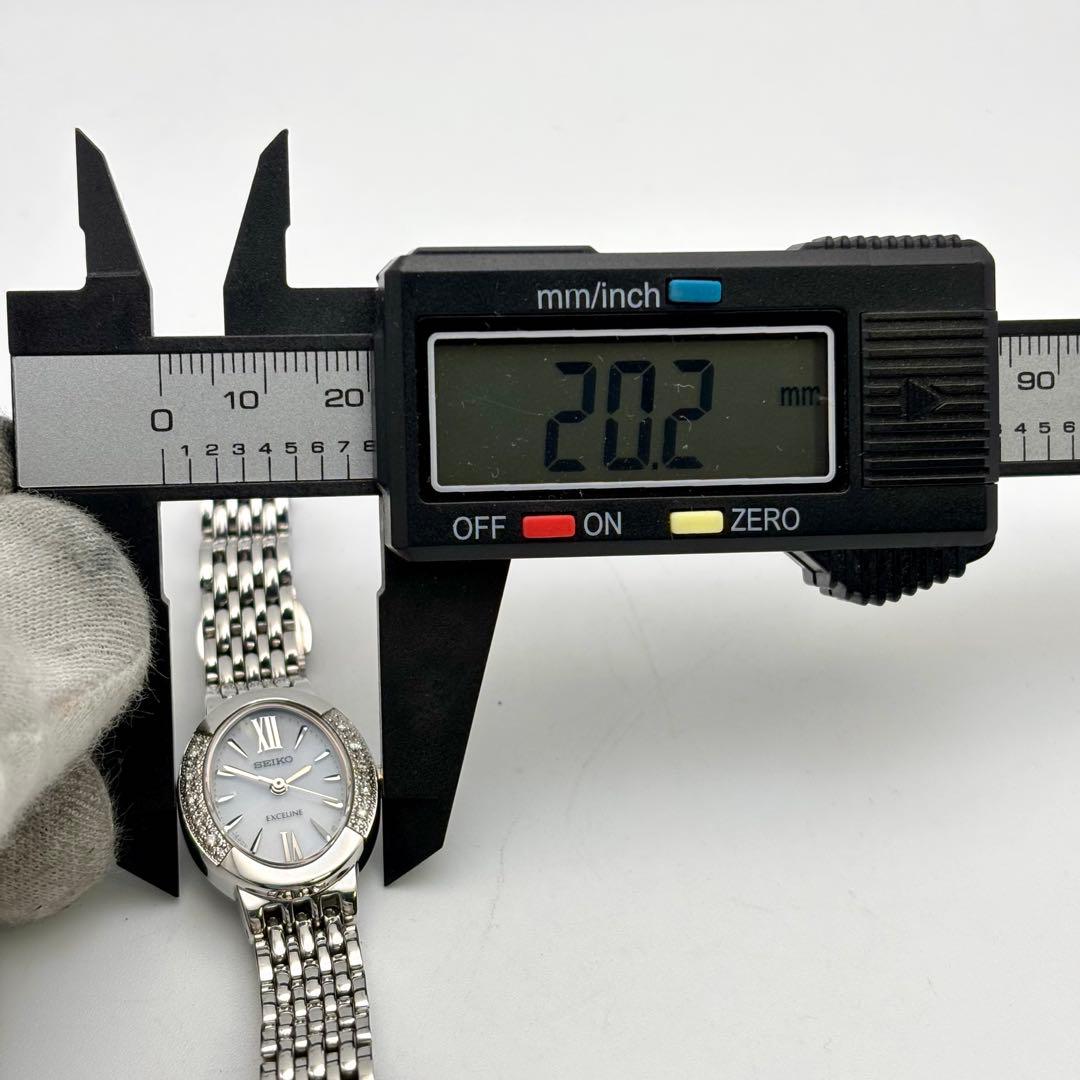 SEIKO セイコー　エクセリーヌ　シェル　10Pダイヤベゼル　時計　レディース