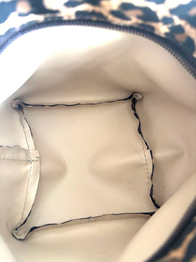 美品◾️エルベシャプリエ／ショルダーバッグパンサー豹柄舟形XSフランス製