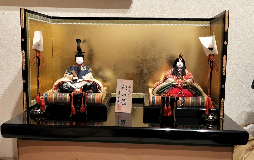 yukiko 真多呂人形　桃山雛 金箔柄屏風