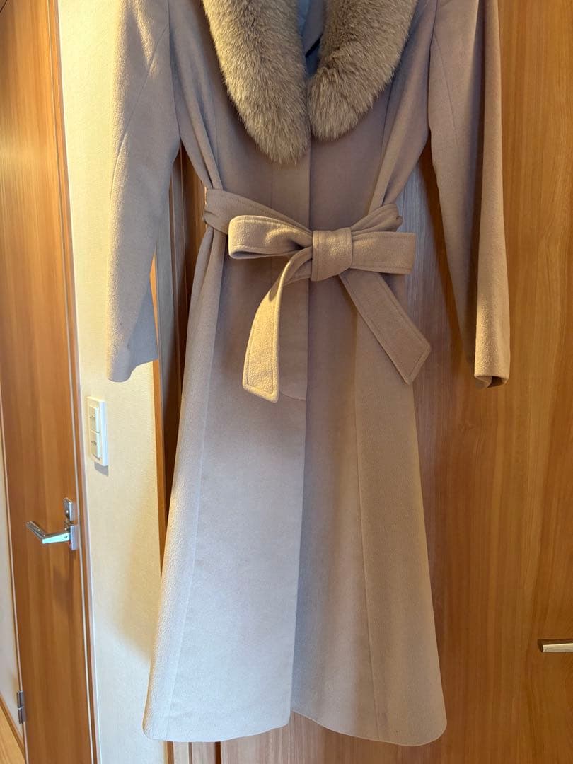 AIMER エメ アンゴラ フォックスファー ロングコート ファー取り外し可