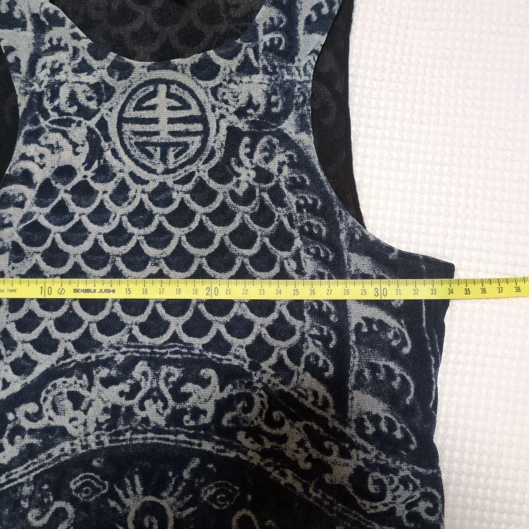 ヴィヴィアン·タム 龍模様 ノースリーブ タンクトップ