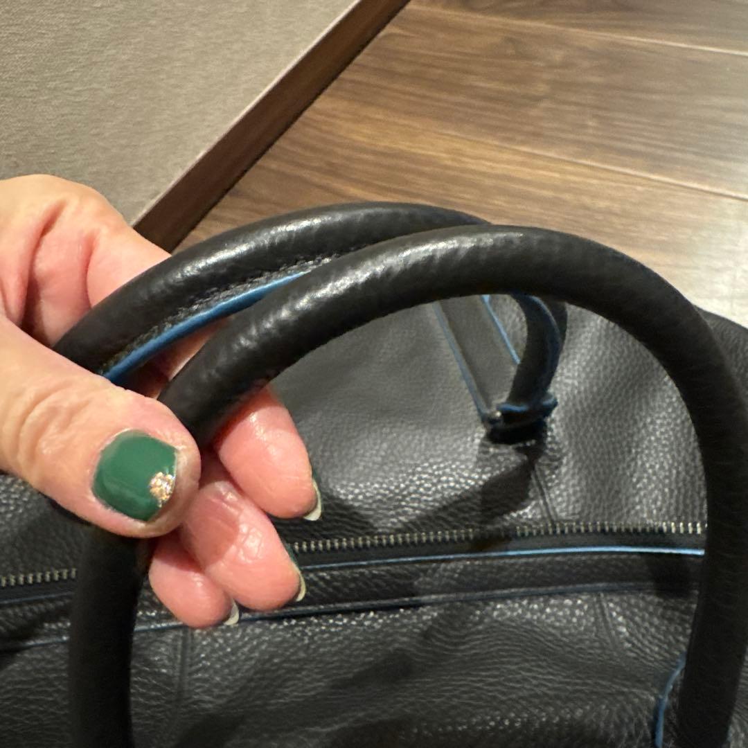 COACH ブラック レザー ボストンバッグ ショルダーつき