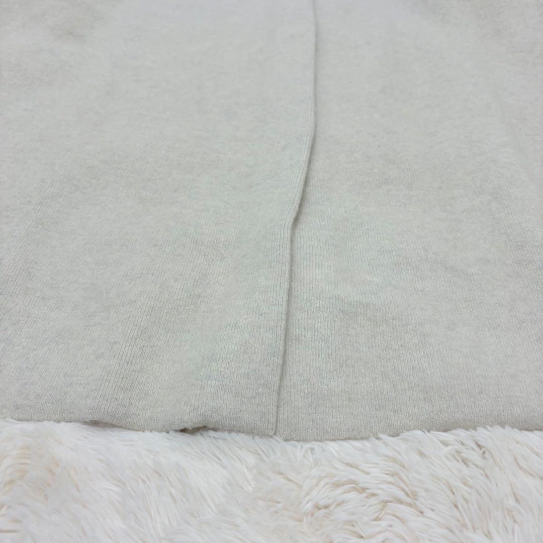 人気✨ビアズリー 洗える ニット コート カーディガン アイボリー ノーカラー