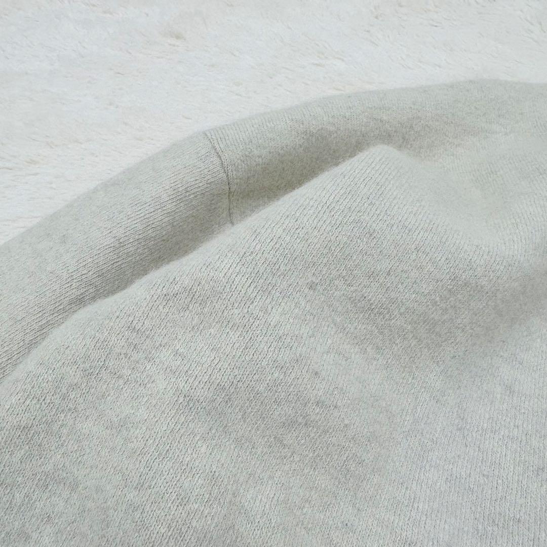 人気✨ビアズリー 洗える ニット コート カーディガン アイボリー ノーカラー