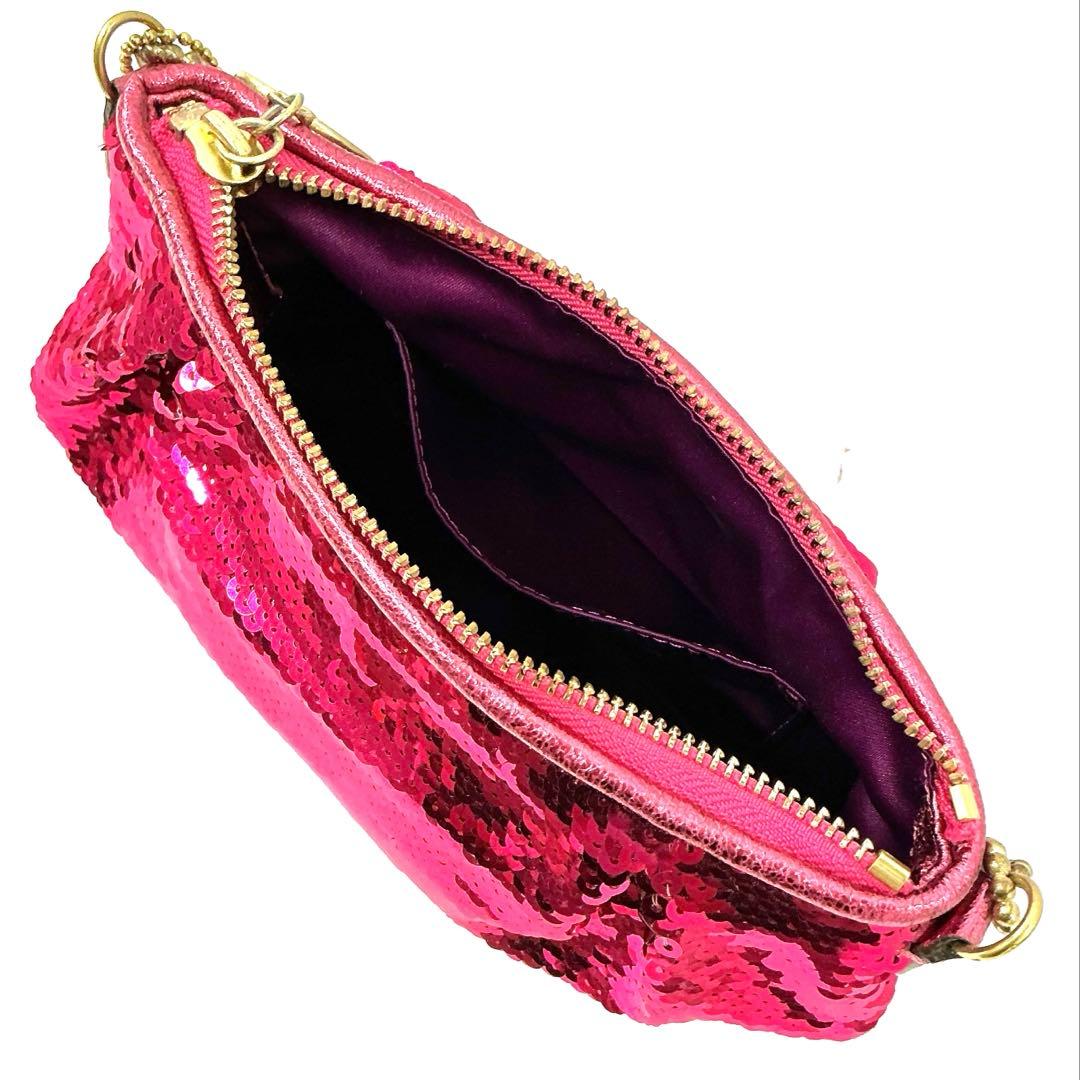 【超美品】COACH コーチ スパンコール パーティーバッグ アクセサリーポーチ