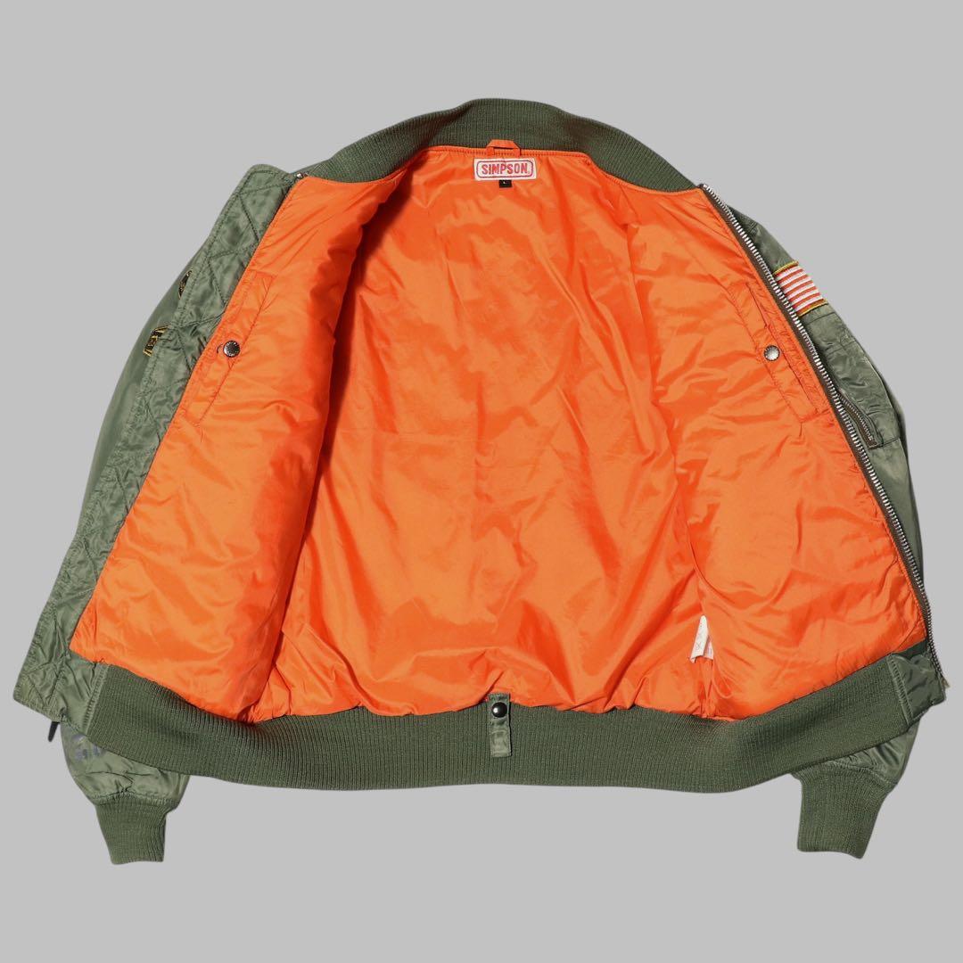 L★SIMPSON★MA-1 フライトジャケット★ワッペン 刺繍★バイク★L2A