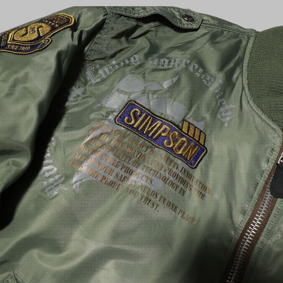 L★SIMPSON★MA-1 フライトジャケット★ワッペン 刺繍★バイク★L2A