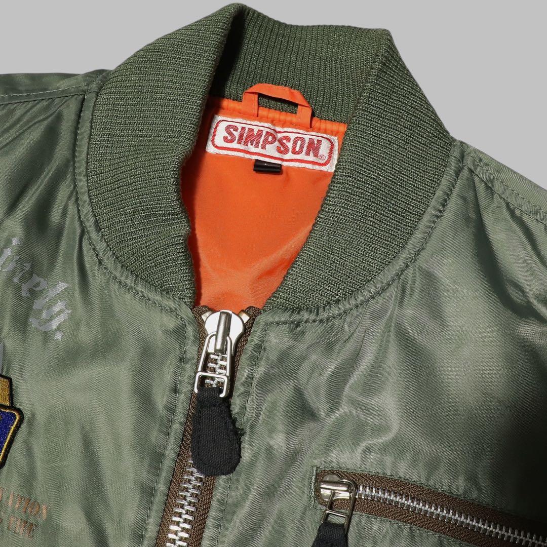L★SIMPSON★MA-1 フライトジャケット★ワッペン 刺繍★バイク★L2A