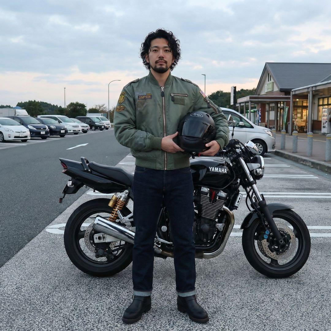 L★SIMPSON★MA-1 フライトジャケット★ワッペン 刺繍★バイク★L2A