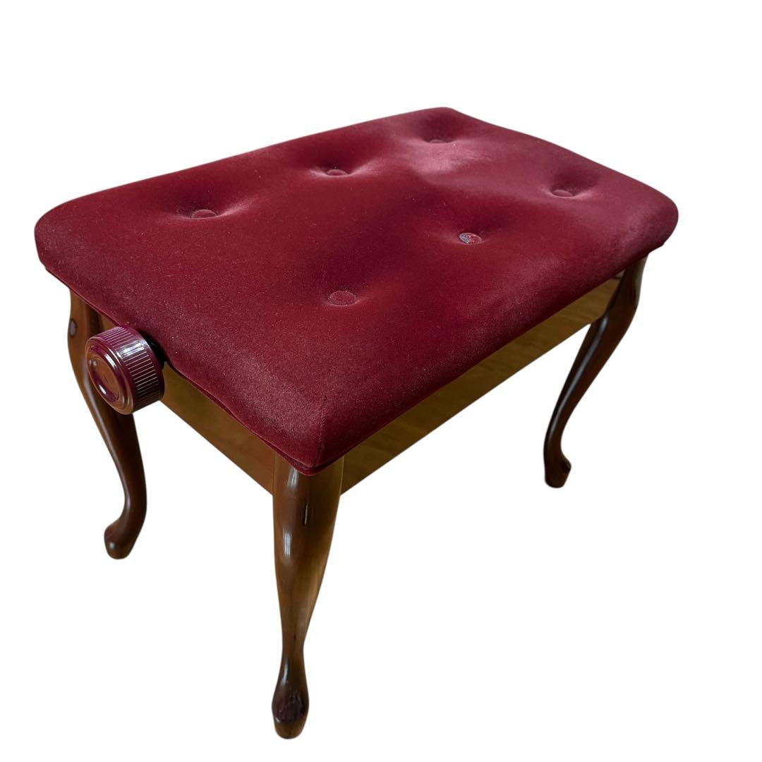 KAWAI 昇降式 ピアノ椅子 猫脚 ワインレッド 河合楽器 正規タグ有