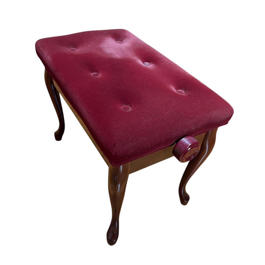 KAWAI 昇降式 ピアノ椅子 猫脚 ワインレッド 河合楽器 正規タグ有