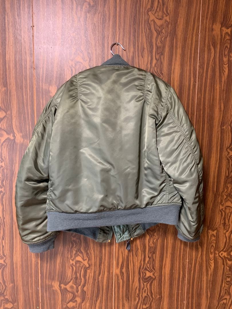 ラベル欠損 リブ穴なし 米軍放出品 MA-1 グランドクルー 米軍実物