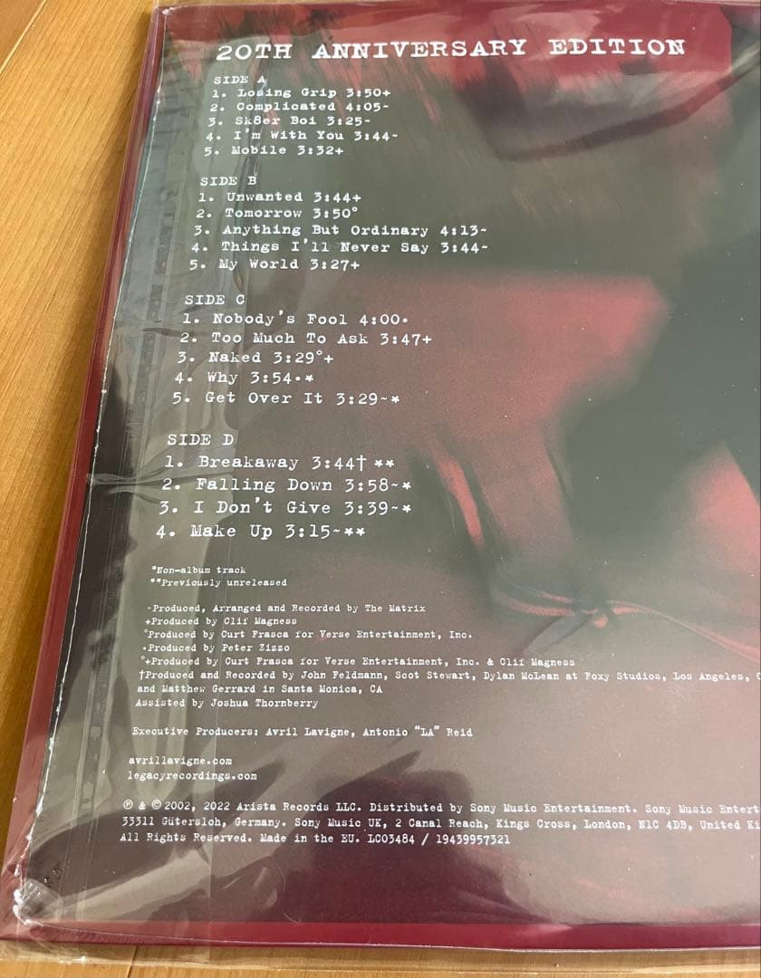 新品未開封 アヴリル　ラヴィーン レット・ゴー 20周年記念盤 レコード