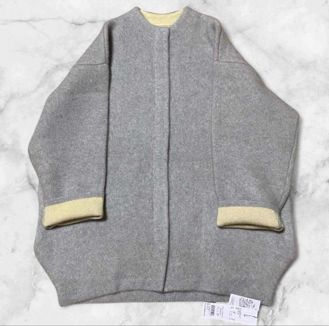 新品✴︎タグ付き【ELENDEEK】ラクーン　ミックスダブルカーディガン 02 M