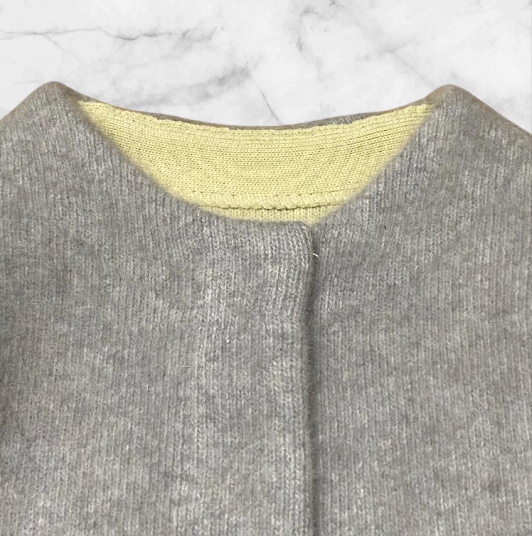 新品✴︎タグ付き【ELENDEEK】ラクーン　ミックスダブルカーディガン 02 M