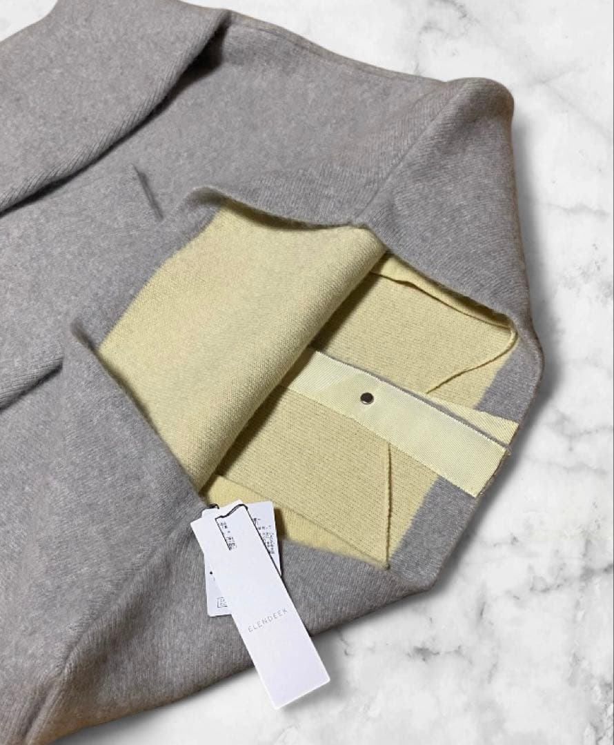 新品✴︎タグ付き【ELENDEEK】ラクーン　ミックスダブルカーディガン 02 M