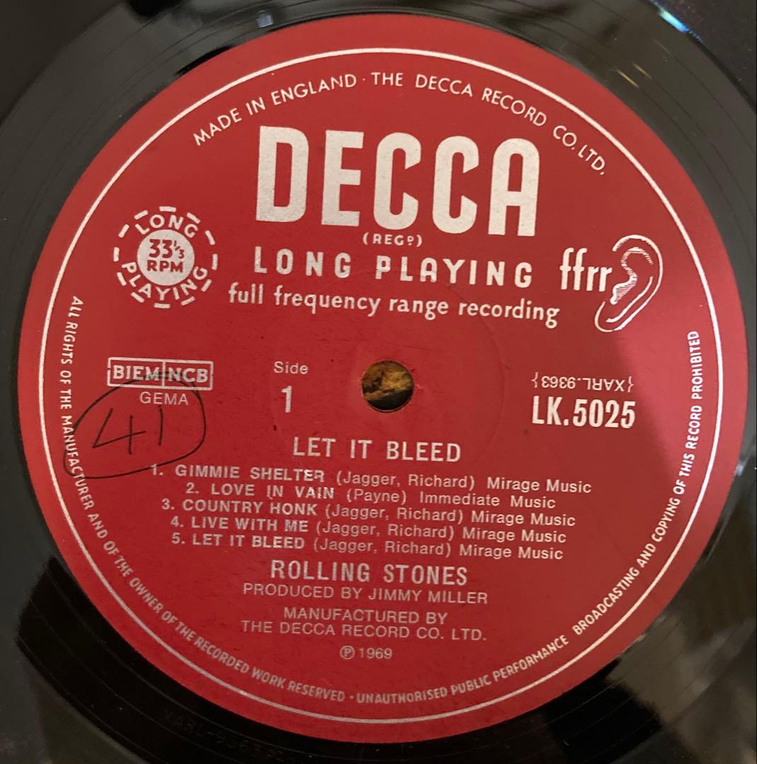 稀少UKオリジナルMono Let It Bleedローリングストーンズレコード