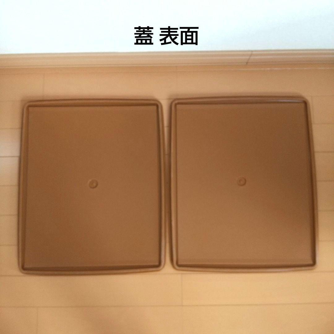 【タッパーウェア 収納】スーパーケース 5個セット(深型2個+薄型3個) セピア