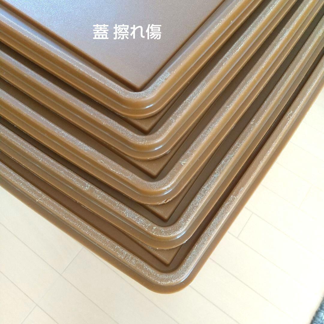 【タッパーウェア 収納】スーパーケース 5個セット(深型2個+薄型3個) セピア