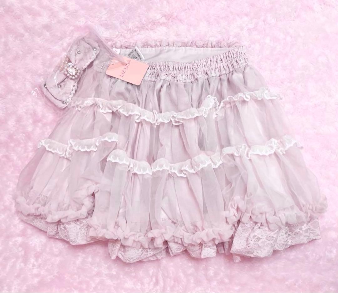 【新品未使用】リズリサ　LIZLISA トリコットティアードスカパン　ピンク