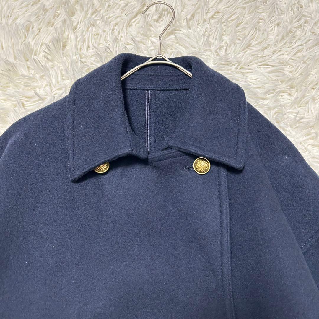 フレームワーク　Super 100ダブルクロスPコート　ネイビー　M 金ボタン