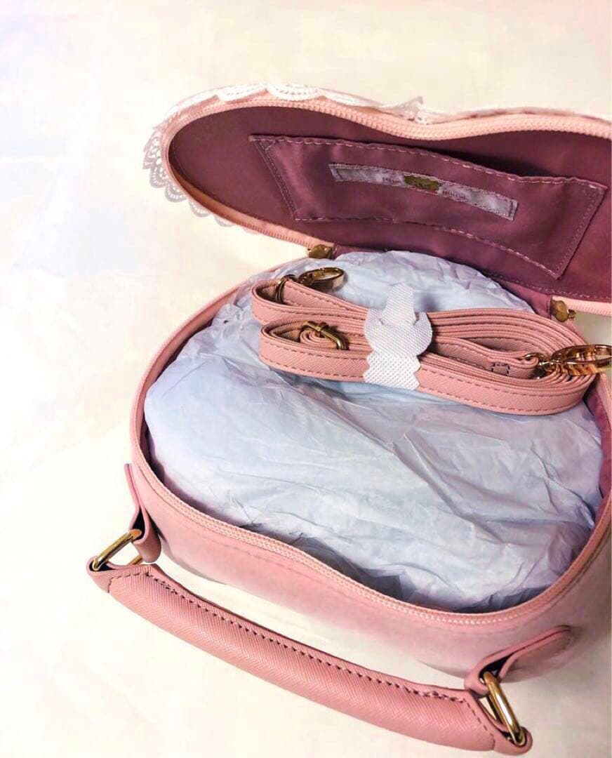 ピンクハウス　ハート型ベロアバッグ　ピンク