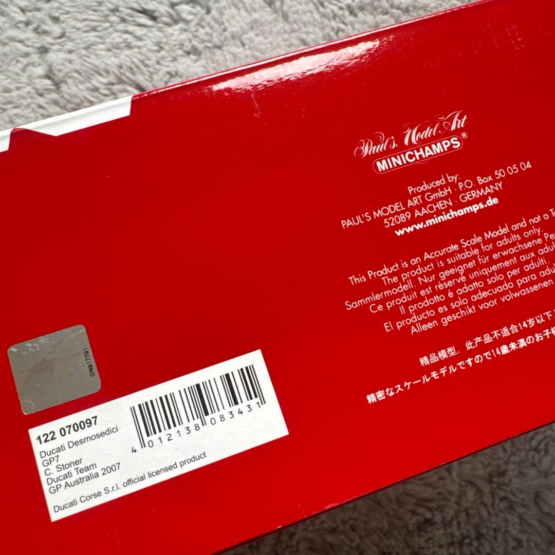 ミニカー MINICHAMPS Ducati Desmosedici GP7 1/12