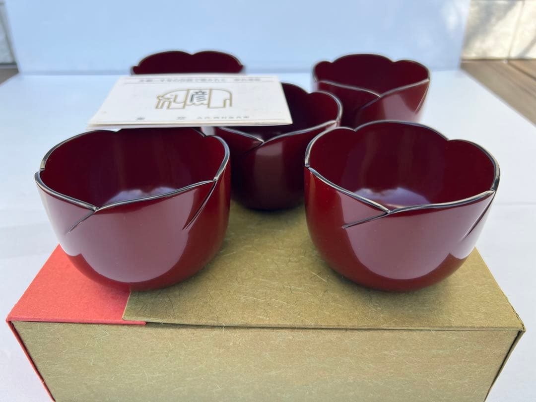 ⭐️【未使用】　象彦　漆塗り漆器　5器セット