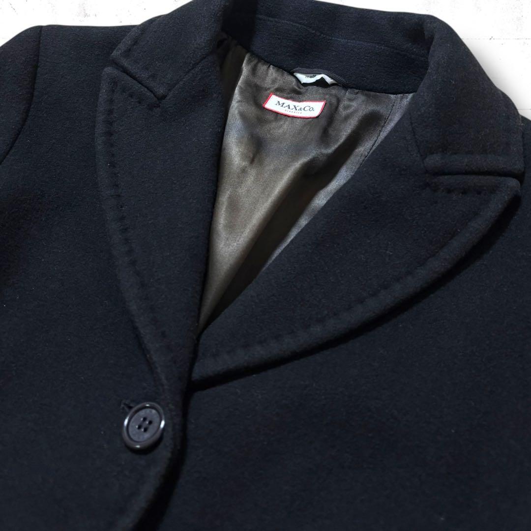 イタリア製　MAX&CO 高級　アンゴラ　ウール　ロング　コート　女優襟