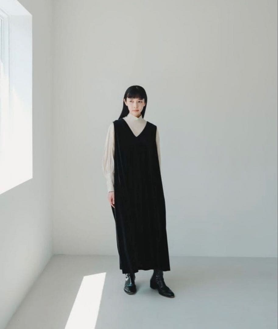 THE DRESS #16 ノースリーブ ベロア ワンピース S foufou