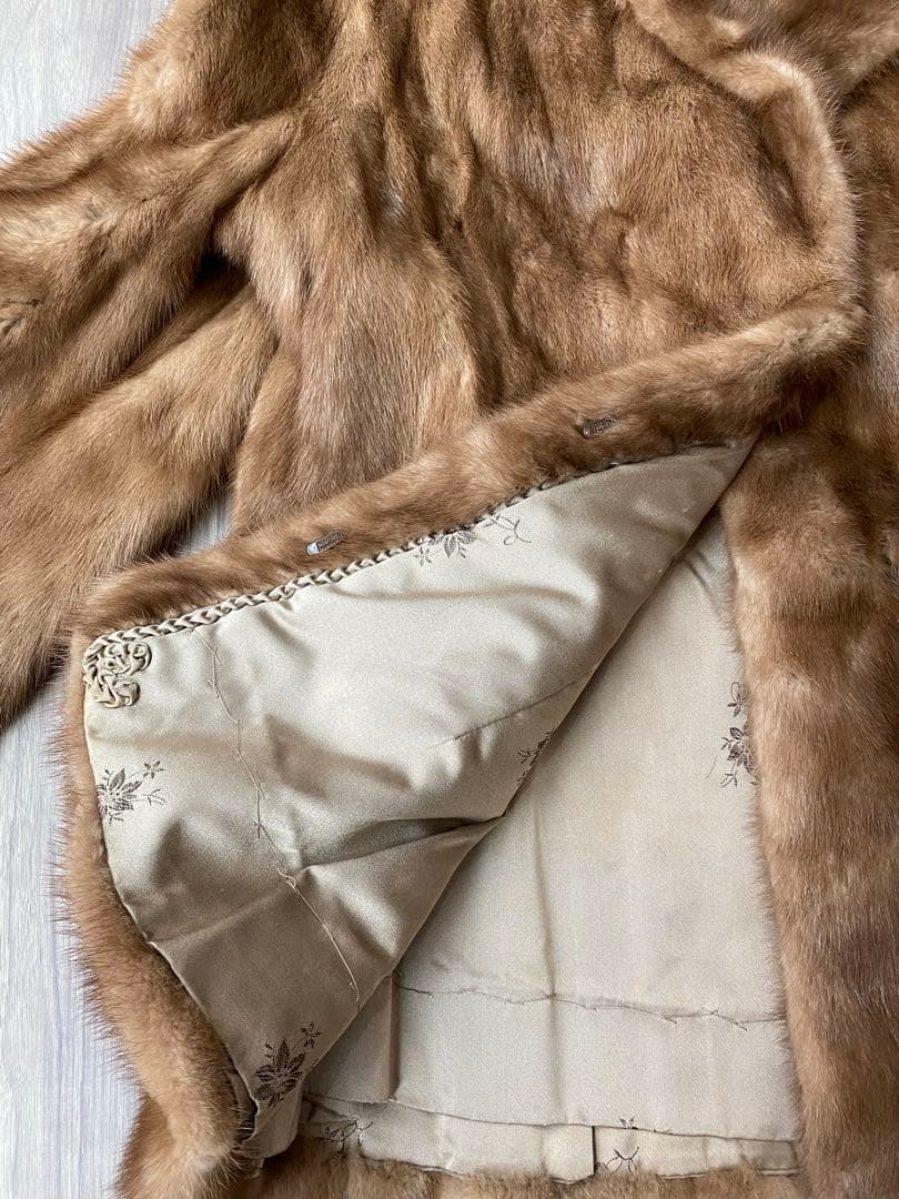 美品　リアルファーコート FOX ブラウン　毛皮　13号