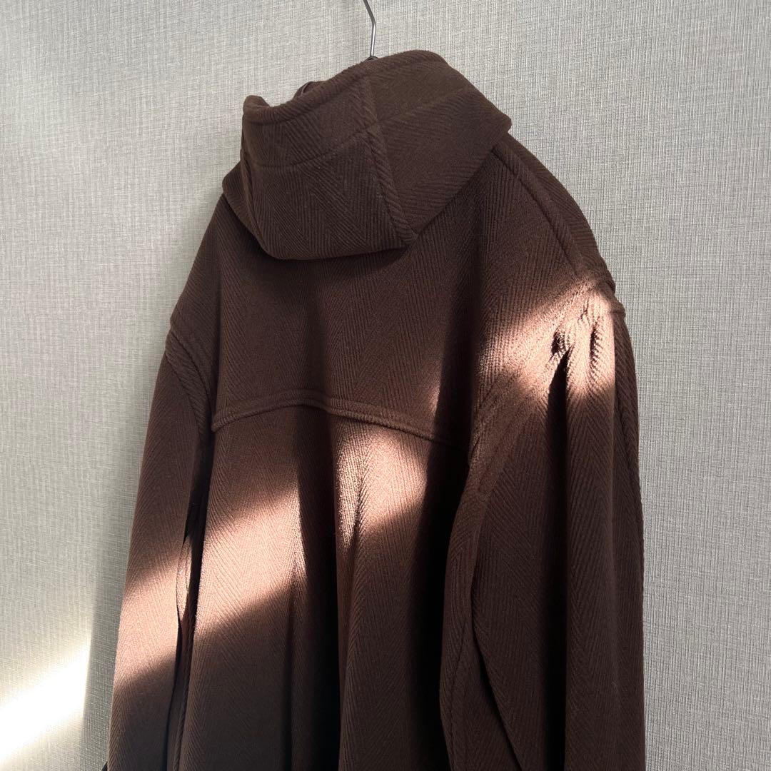 美品 グローバーオール キングストン ヘリンボーン ダッフルコート L ブラウン