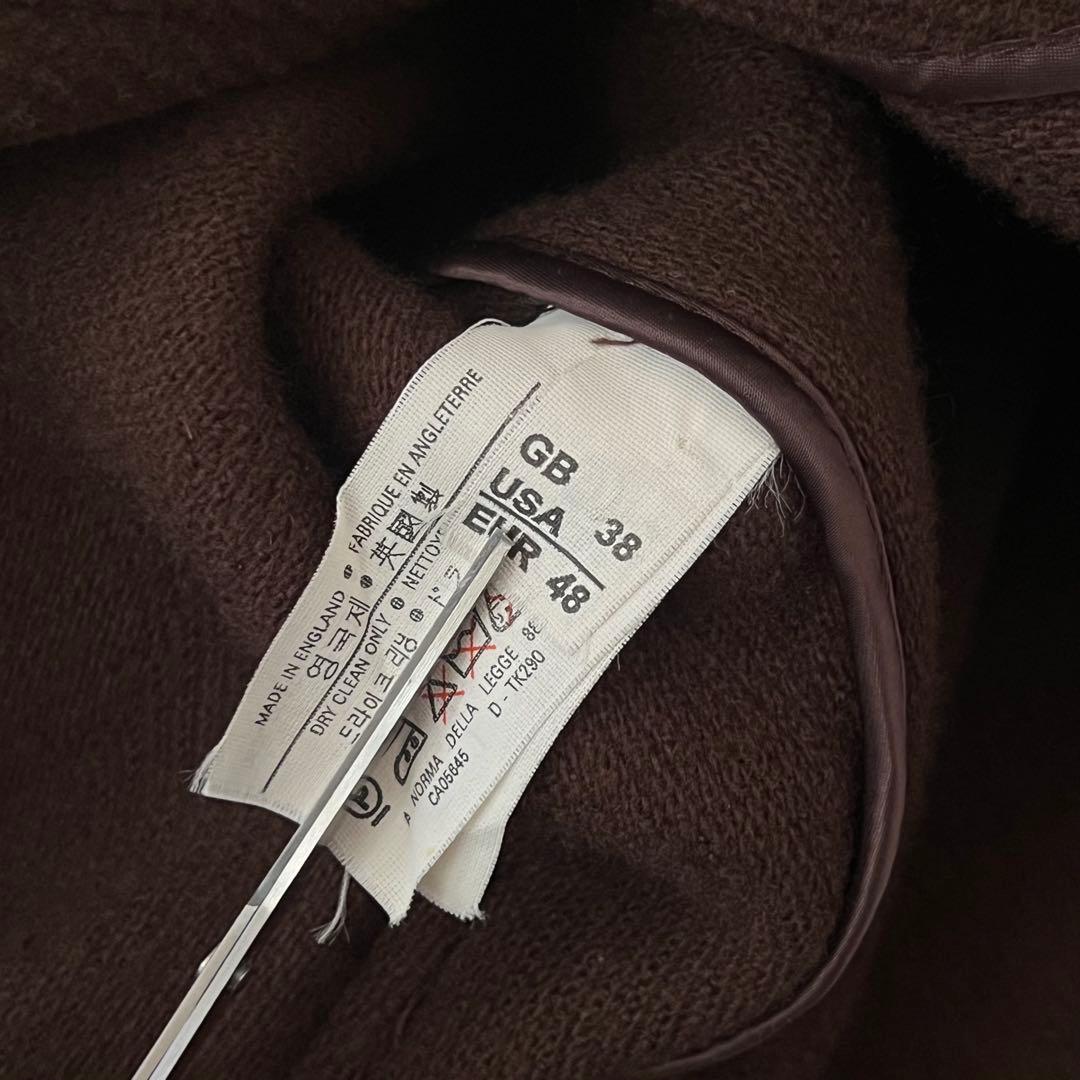 美品 グローバーオール キングストン ヘリンボーン ダッフルコート L ブラウン