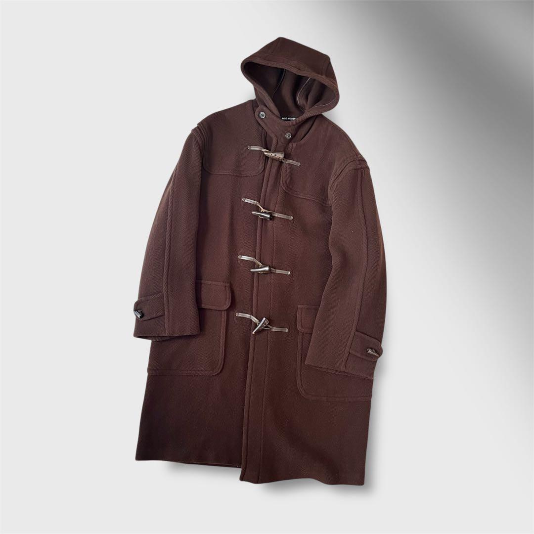 美品 グローバーオール キングストン ヘリンボーン ダッフルコート L ブラウン