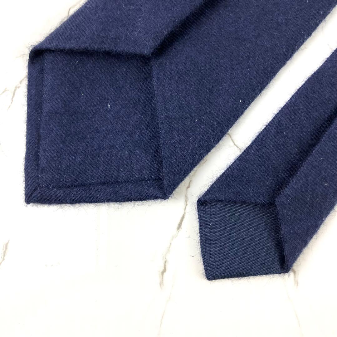 美品　ボッテガヴェネタ　ネクタイ　カシミヤ混　ソリッド　ジャガード　ネイビー