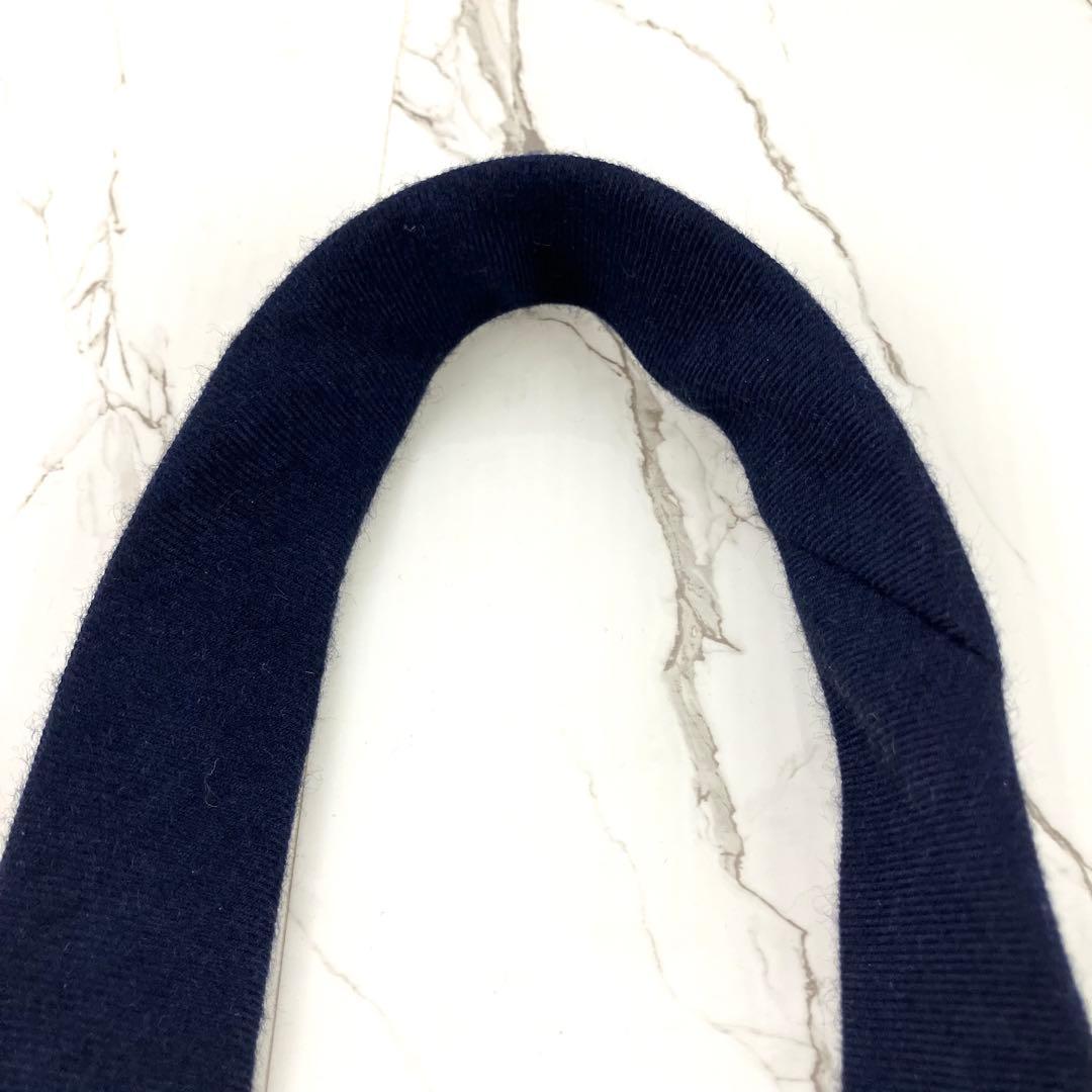 美品　ボッテガヴェネタ　ネクタイ　カシミヤ混　ソリッド　ジャガード　ネイビー