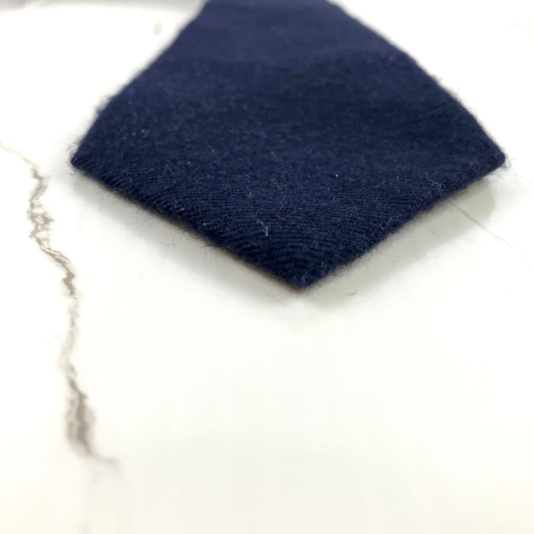 美品　ボッテガヴェネタ　ネクタイ　カシミヤ混　ソリッド　ジャガード　ネイビー