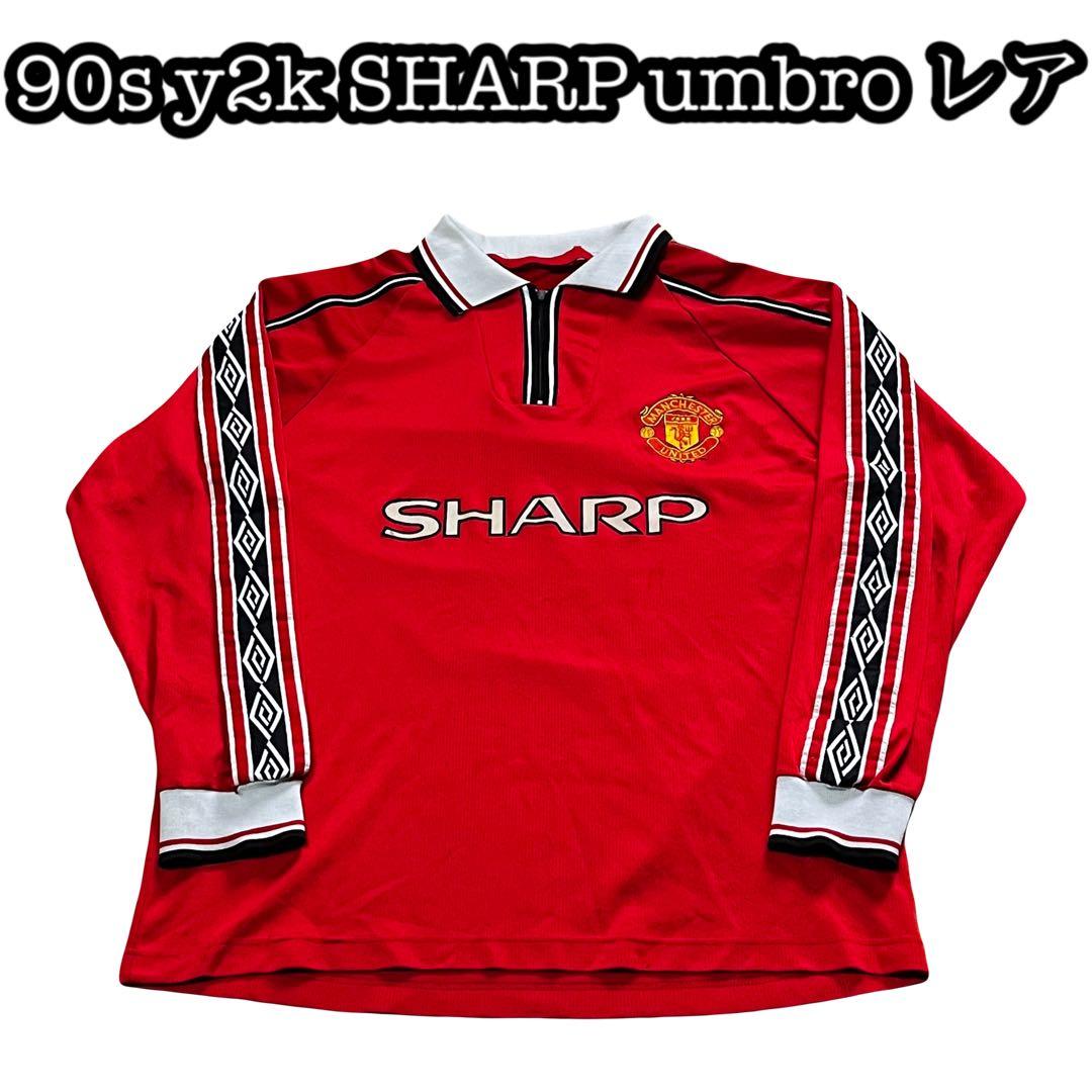 90s y2k SHARP umbro OLD vintage ハーフジップ 赤